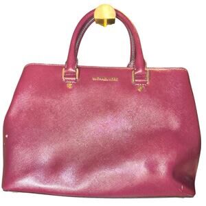 Michael Kors Maroon Saffiano Leather Two Way Bag